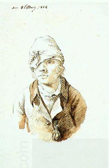 Christian Friedrich Gille Self-Portrait with Cap and Sighting Eye-Shield oil painting picture